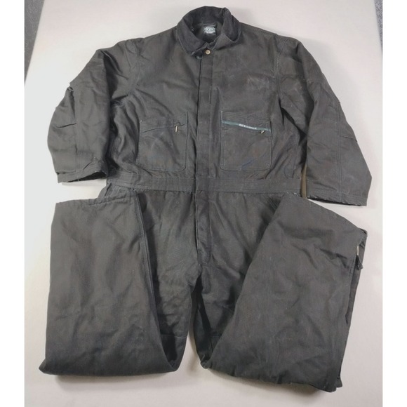 Key Coveralls Mens XLR Black Double Knee Insulated Quilted Duck Canvas Workwear
